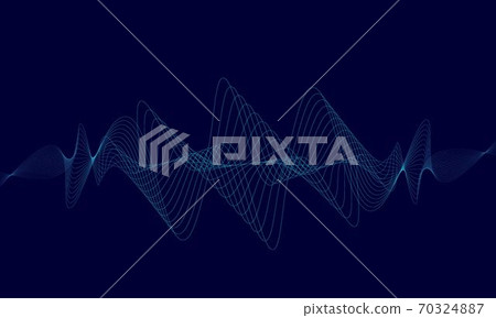 abstract blue digital equalizer, vector of sound wave pattern element 70324887