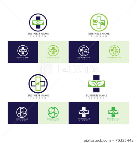 Hospital logo and Icon Template, Green logo 70325442