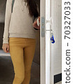 Young woman with keys Young woman with keys 70327033