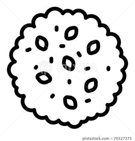 Round cracker icon, outline style 70327375