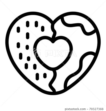 Heart cookie icon, outline style 70327388