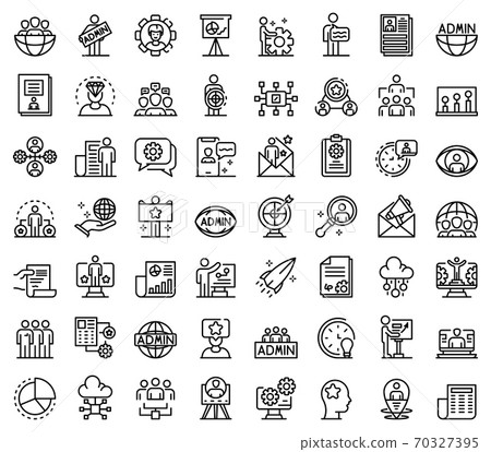 IT administrator icons set, outline style IT administrator icons set, outline style 70327395