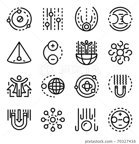 Gravity icons set, outline style - Stock Illustration [70327438] - PIXTA
