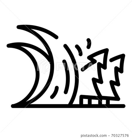 Alarm tsunami wave icon, outline style 70327576