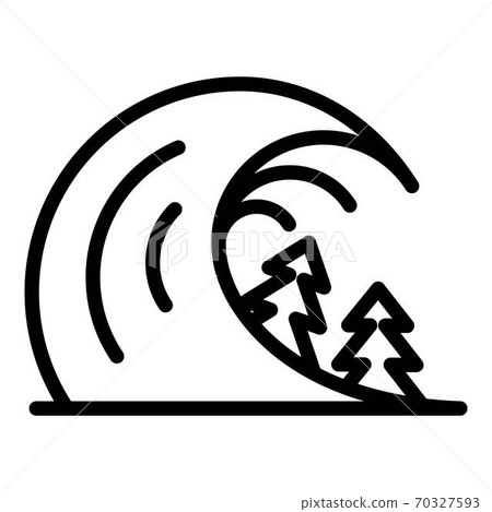 Disaster tsunami icon, outline style Disaster tsunami icon, outline style 70327593