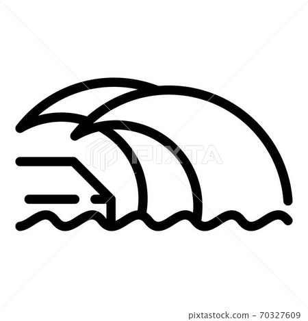 Beach tsunami icon, outline style Beach tsunami icon, outline style 70327609