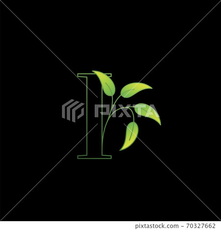 Green Nature Leaf Letter I Initial Logo Icon... - Stock Illustration ...