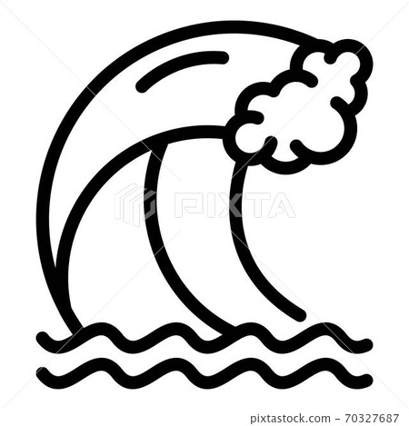 Tsunami wave icon, outline style 70327687