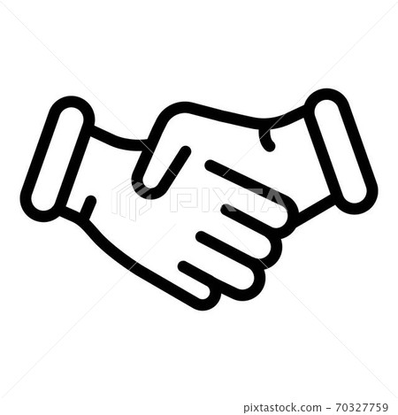 Handshake icon, outline style 70327759