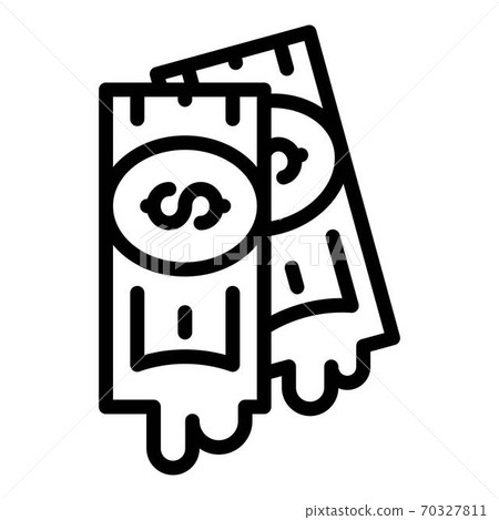 Corrupt money icon, outline style Corrupt money icon, outline style 70327811