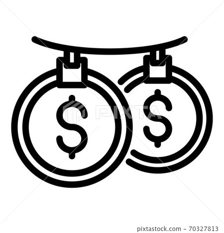 Launder coins icon, outline style Launder coins icon, outline style 70327813