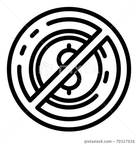 No money laundering icon, outline style No money laundering icon, outline style 70327816