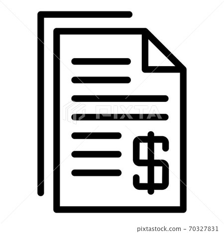 Medical payment paper icon, outline style 70327831