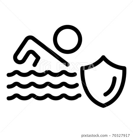 Swim insurance icon, outline style Swim insurance icon, outline style 70327917
