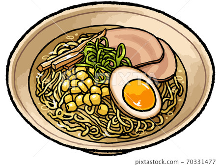 [手繪食物插圖]鹽拉麵的插圖 70331477