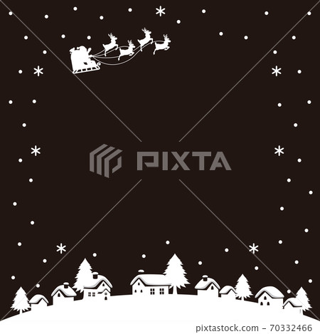 Christmas Santa Claus, night sky and city silhouette background Christmas Santa Claus, night sky and city silhouette background 70332466
