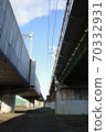 Underpass along the Tama River on the Tokaido Shinkansen and Yokosuka Line (Kawasaki side) 70332931