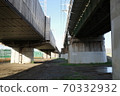 Underpass along the Tama River on the Tokaido Shinkansen and Yokosuka Line (Kawasaki side) 70332932