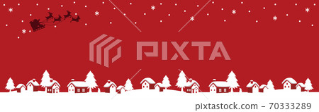 Christmas Santa Claus and night sky silhouette banner background Christmas Santa Claus and night sky silhouette banner background 70333289