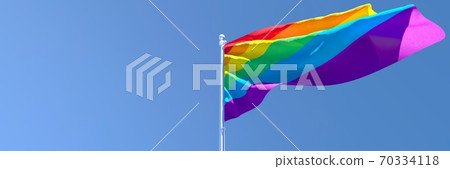 3D rendering of the flag of LGBT waving in the wind 3D rendering of the flag of LGBT waving in the wind 70334118