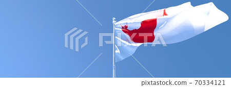 3D rendering of the national flag of Easter Island waving in the wind 3D rendering of the national flag of Easter Island waving in the wind 70334121