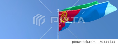 3D rendering of the national flag of Eritrea waving in the wind 3D rendering of the national flag of Eritrea waving in the wind 70334133