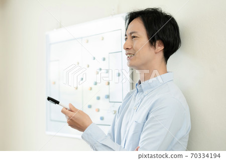 Coach man telling tactics 70334194