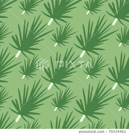 Evergreen ornament seamless pattern with pine branches shapes. Stylized floral backdrop in christmas style. 70334461