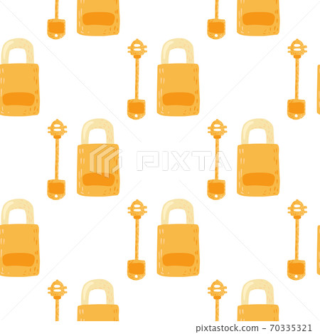 Lock and keys hand drawn silhouettes seamless... - Stock Illustration ...