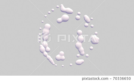 White water drops an white background. 3D rendering 70336650