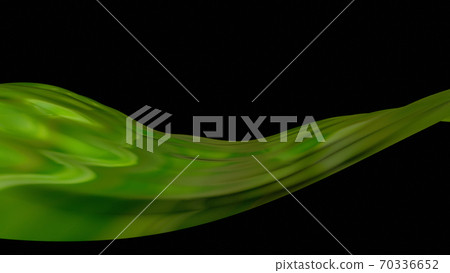 Green water line isolated on a black background. 3D rendering 70336652