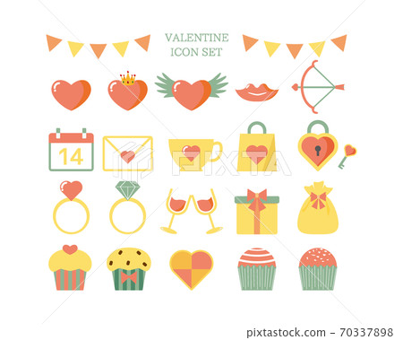 Valentine's vector illustration heart icon set Valentine's vector illustration heart icon set 70337898