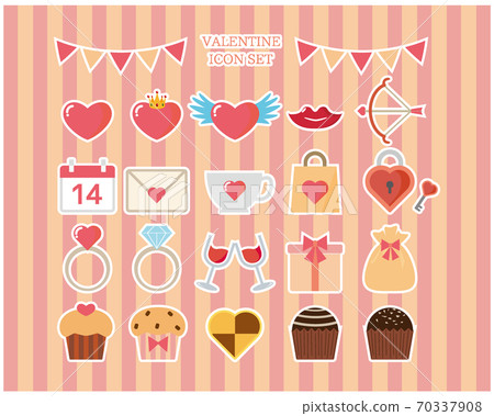 Valentine's vector illustration heart icon set Valentine's vector illustration heart icon set 70337908