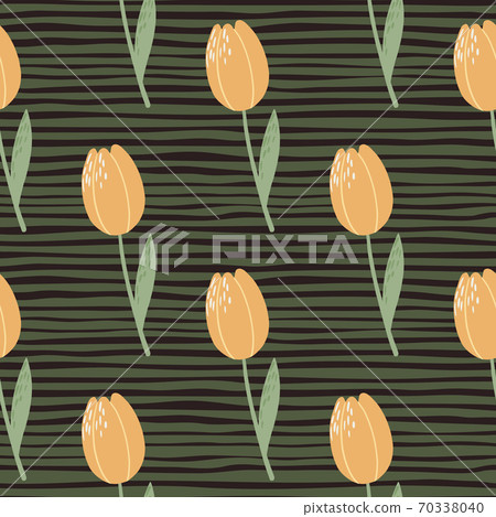 Simple botanic seamless pattern with tulips... - Stock Illustration ...