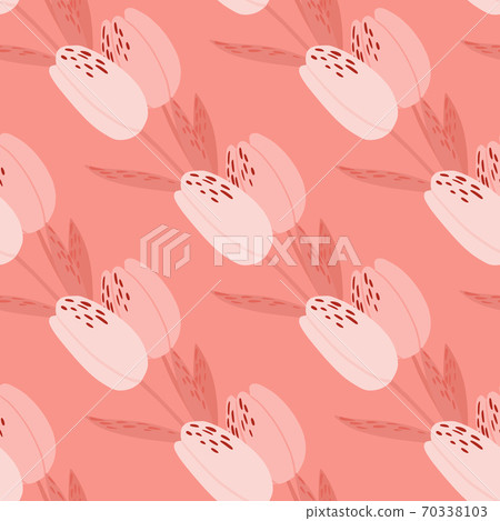 Simple Pink Flower Seamless Pattern