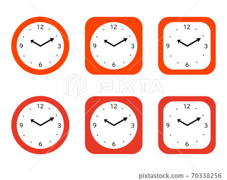 Clock orange - Stock Illustration [70338256] - PIXTA