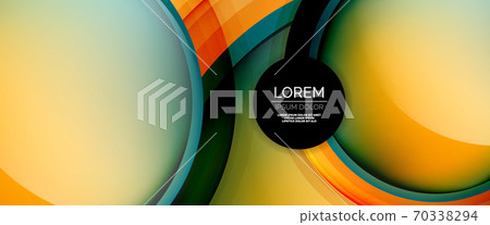 Circles and bubbles abstract background. Fluid liquid round shapes for web banner, app or poster Circles and bubbles abstract background. Fluid liquid round shapes for web banner, app or poster 70338294