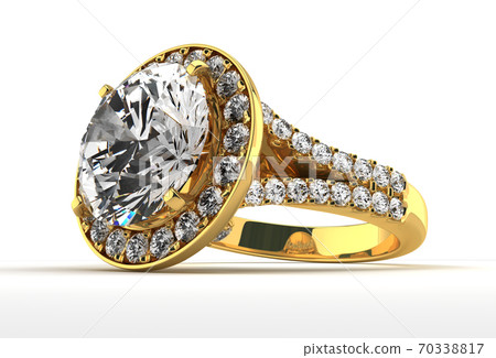 Diamond Ring on White 70338817