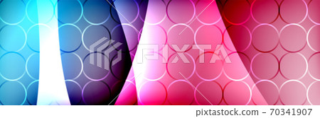 Fluid gradient neon color waves, vector abstract background 70341907