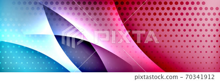 Fluid gradient neon color waves, vector abstract background 70341912