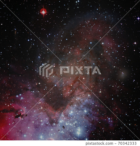 Nebula and stars in cosmos space. Elements of this image furnished by NASA 70342333