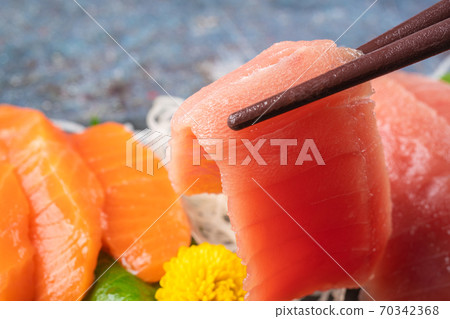 Sashimi of Toro in the tuna 70342368