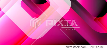 Vector geometric abstract background with lines and modern forms. Fluid gradient with abstract round shapes and shadow and light effects 70342480
