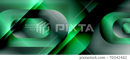 Vector geometric abstract background with lines and modern forms. Fluid gradient with abstract round shapes and shadow and light effects 70342482