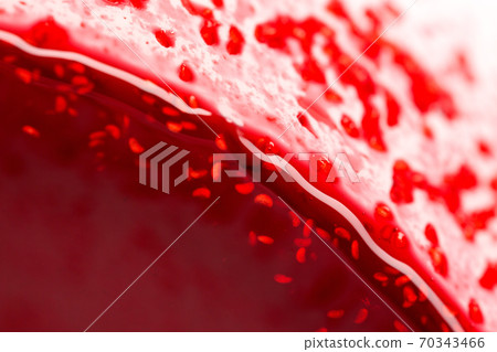 Strawberry jam close up, jam top view. 70343466