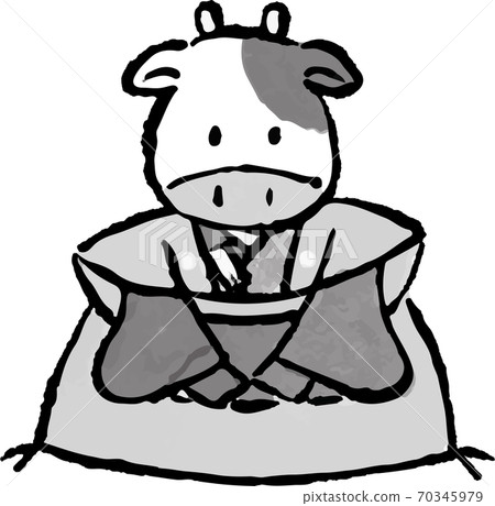 福助牛肉用畫筆描邊 70345979