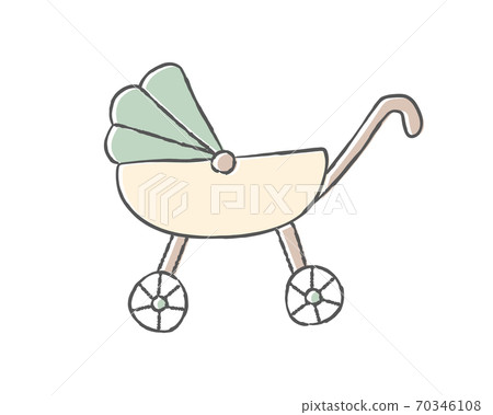 Cute hand-painted baby carriage illustration /... - Stock Illustration  [70346108] - PIXTA