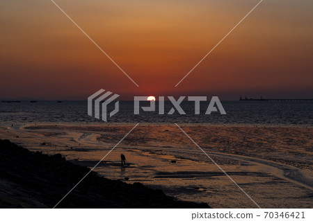 日落，松島，仁川 70346421