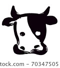 Cow drawn with a brush 70347505