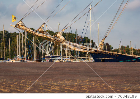 Ships in the city port of Rostock, Germany Ships in the city port of Rostock, Germany 70348199